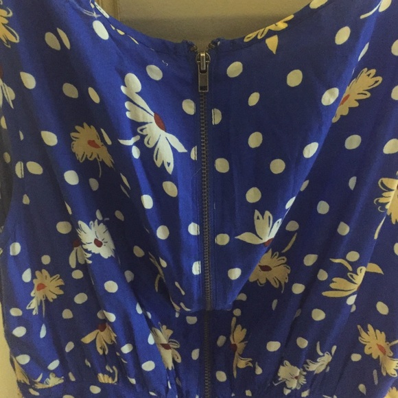 Floral and polka dot royal blue flowy dress! - Picture 2 of 2