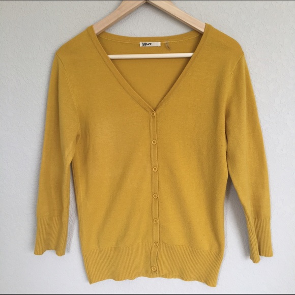 Mak Sweaters - ❌ SOLD | Mustard V-Neck Cardigan