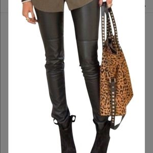 Black Imitation Leather Pant