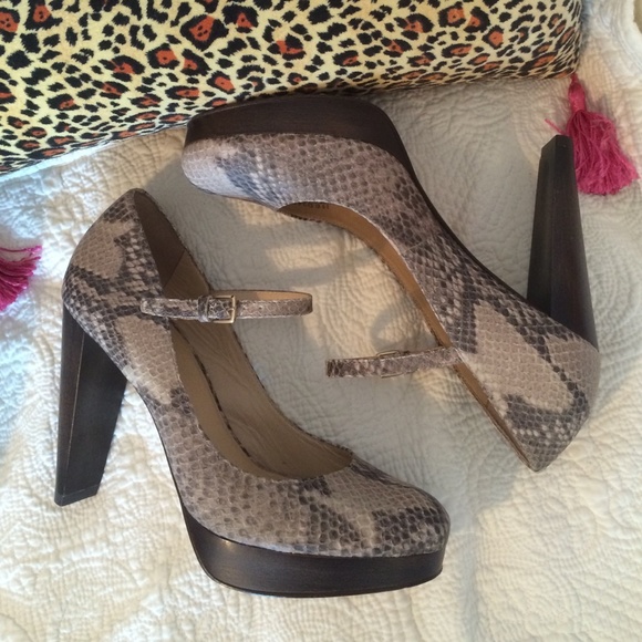 Cole Haan Shoes - Reserved-Exquisite Cole Haan snake mary jane heels