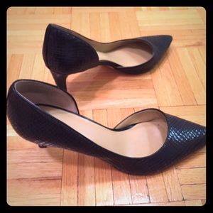 Ann Taylor Black Leather Heels