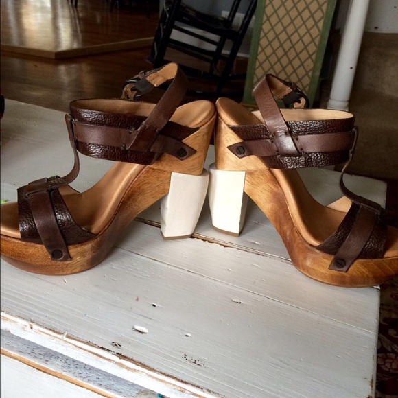 All Saints Boho Rosalina wooden platform sandals - Picture 4 of 4