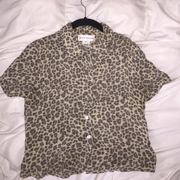 Cheetah print blouse. Size 4 petite.