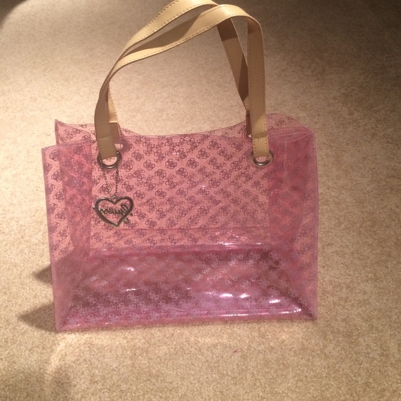 Guess Handbags - Guess pink tote bag.