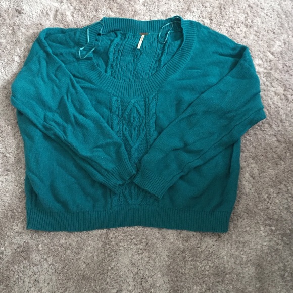 Free People Sweaters - Free people teal oversized sweater size L