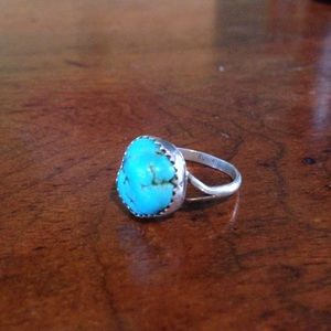 Authentic Sterling Silver and Turquoise Rock Ring