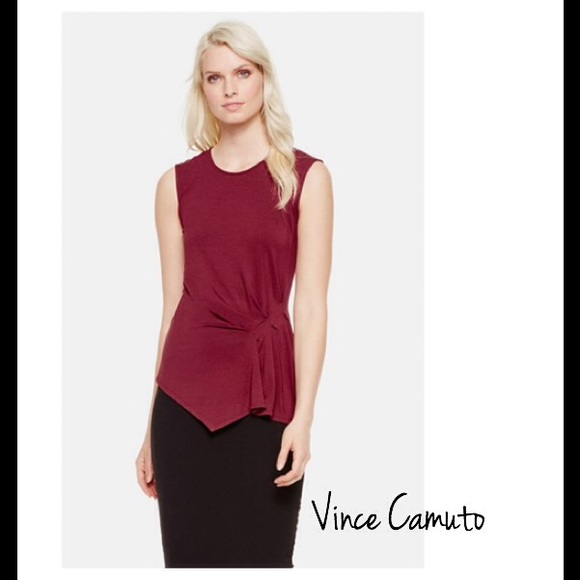Vince Camuto Tops - Vince Camuto Burgundy Side Rouched Top