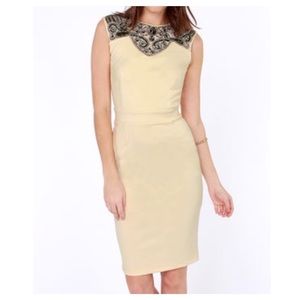 Jewel Beaded cream dress.