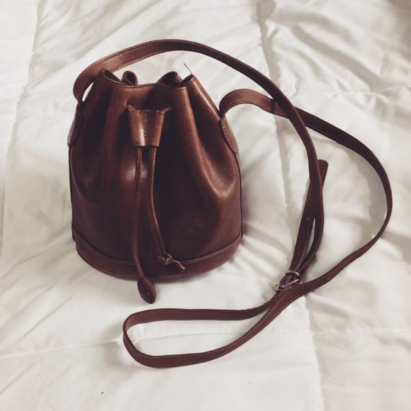 Vintage Handbags - *Vintage Genuine Leather Mini Bucket Bag