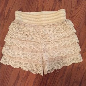 Crochet lace shorts