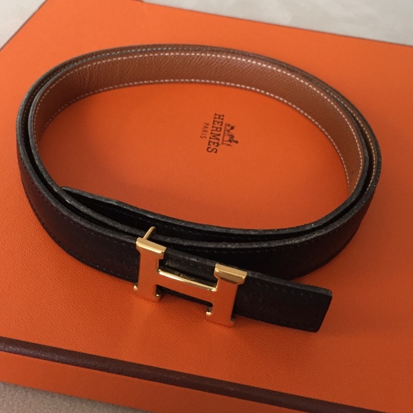 HERMES reversible skinny belt