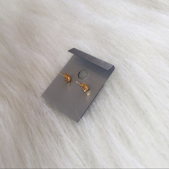 SOLD gold skull stud earrings - Picture 2 of 2