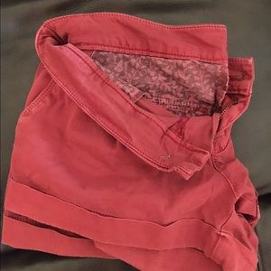 American eagle shorts burgundy khaki