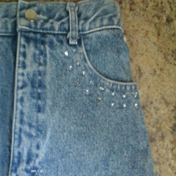 Denim Rhimestone Mini skirt - Picture 3 of 4