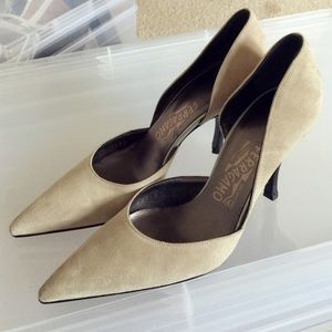Authentic Ferragamo Suede 3 inch heels