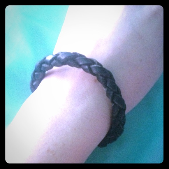 Black leather bracelet from earthbound