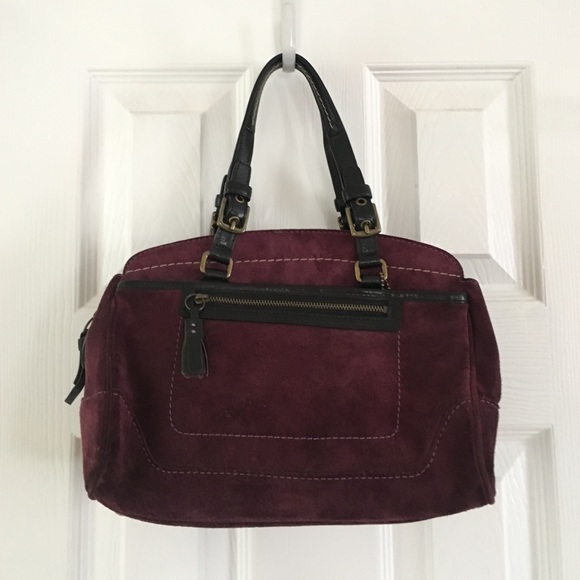 Coach Handbags - Deep Purple Coach Suede Satchel Coach Handbags - Deep Purple Coach Suede Satchel