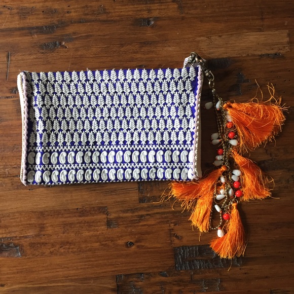 Anthropologie clutch with tassels NEW - Picture 1 of 1