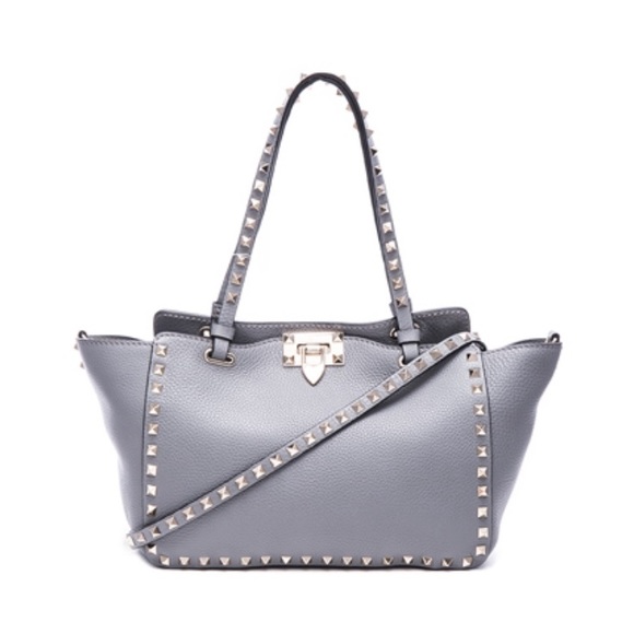 Valentino Handbags - Valentino Rockstud Gray Small Tote