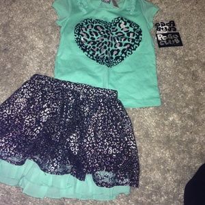 Girls shirt and matching skirt set. Brand New!