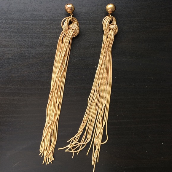 Long Knotted Earrings and Necklace