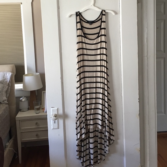 High-low striped dress