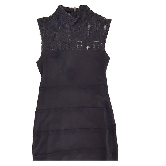 Alice + Olivia black dress with lace top size M