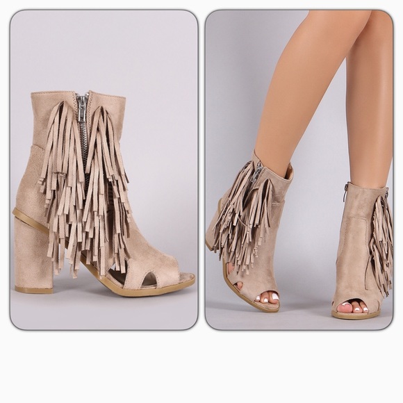 N Breeze  Shoes - •Fringe Booties•