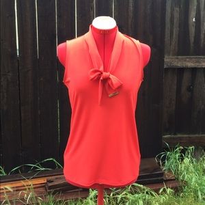 MK red sleeveless blouse, small