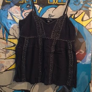 Navy Flowy AEO Tank Top