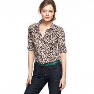 J. Crew Perfect shirt in leopard