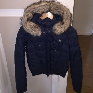 Navy blue Abercrombie puffer/parka