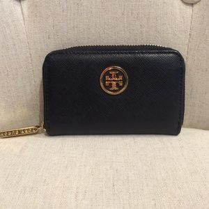 Black and Gold Tory Burch change purse