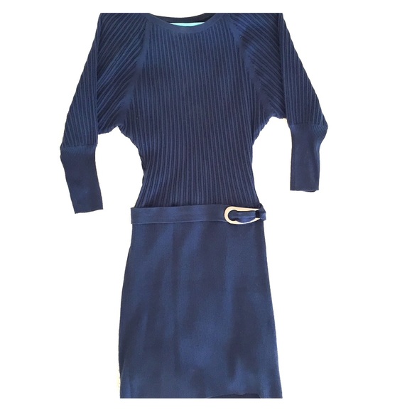 Laundry by Shelli Segal blue sweater dress, size S
