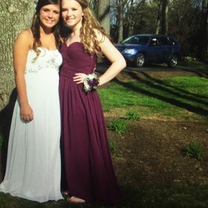 Plain eggplant purple prom/evening dress