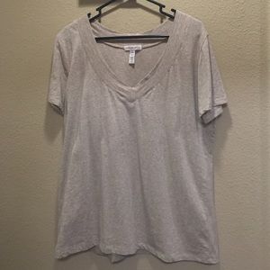 Oatmeal V-Neck Shirt 3X