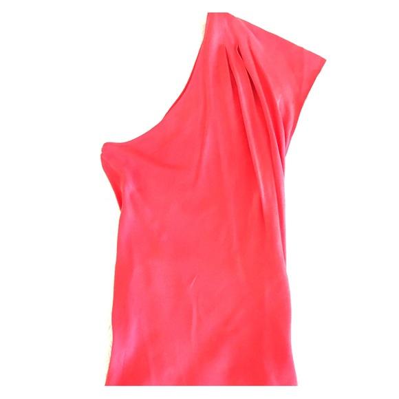 Madison Marcus silk one shoulder cocktail dress