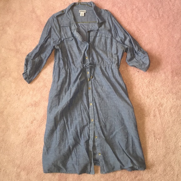 Denim maternity dress