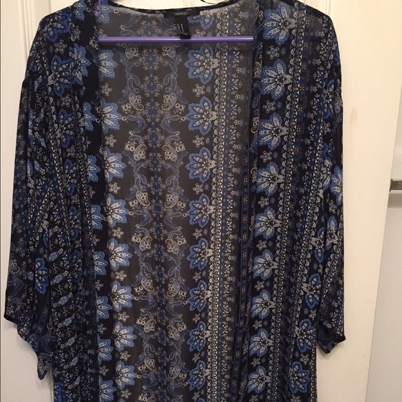 Blue forever 21 kimono