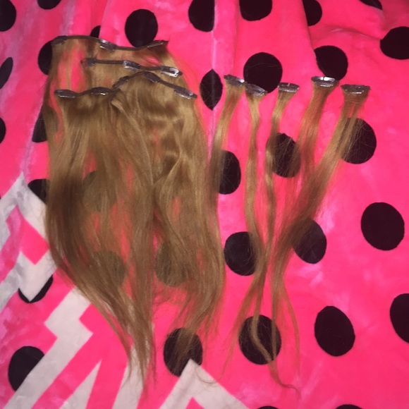 Light brown clip in hair extensions