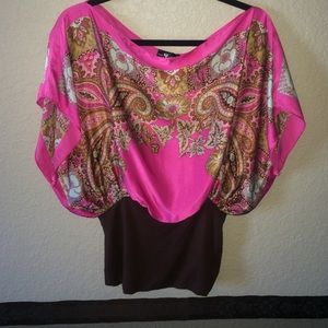 100% silk top • paisley • vibrant O/S