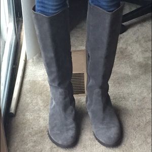 J.crew Grey Suede tall half-zip boots