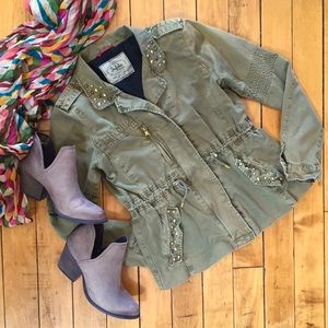 *REDUCED* ZARA Army Green Studded Jacket