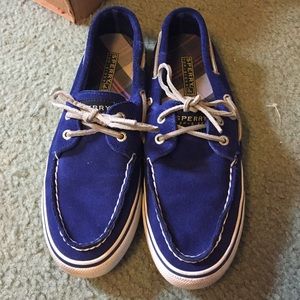 Women's blue leather Sperrys