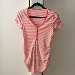 Coral Henley Maternity Top