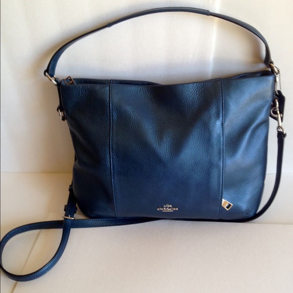 Coach Handbags - Coach Isabella Blue Leather Shoulder Bag