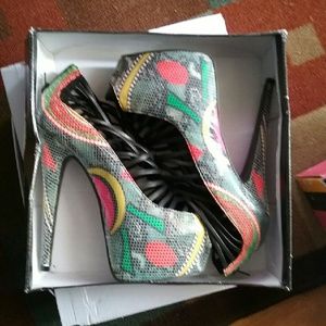 Sexy and hot multi colored heels