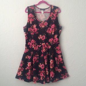 Floral print fit-and-flare dress