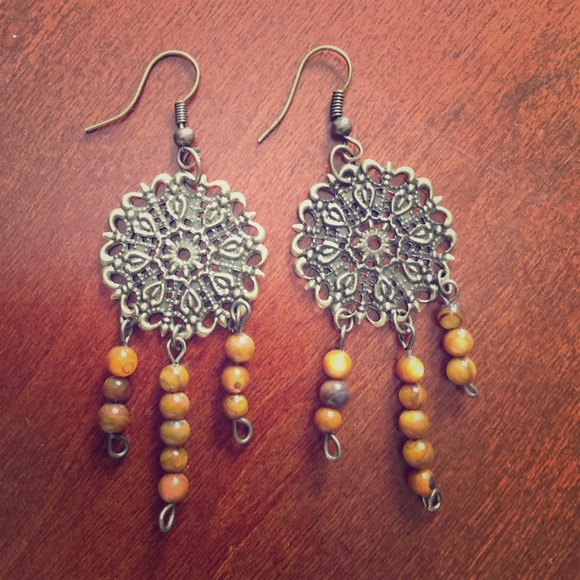 Boho dangling home made earrings!
