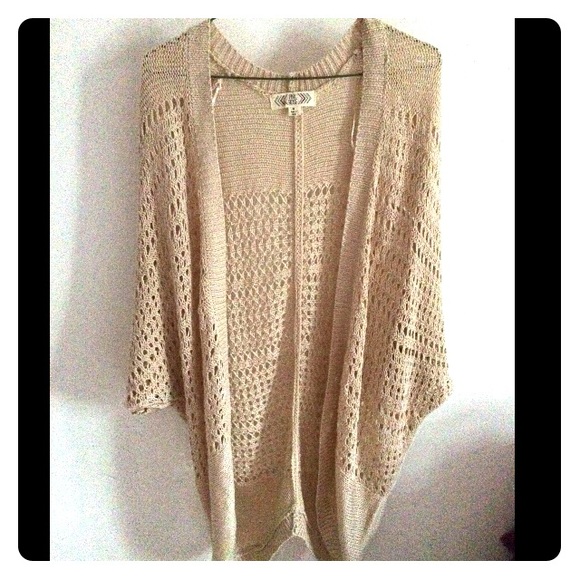 Pink Rose Tan Knit Batwing Sweater
